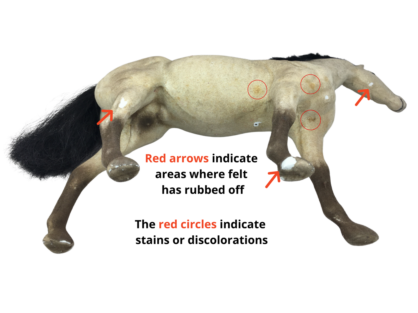 Previously Owned Felted Horse with Red Coat