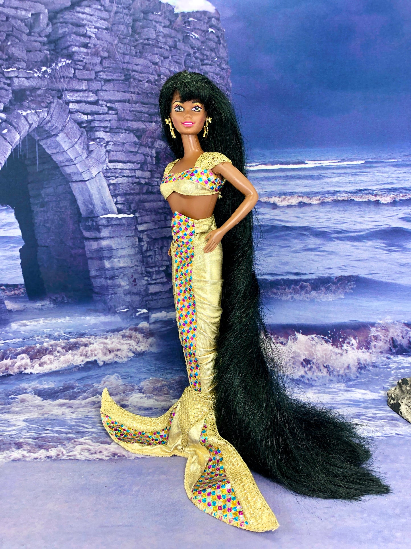 African American Mermaid Barbie Doll by Mattel Circa 1995