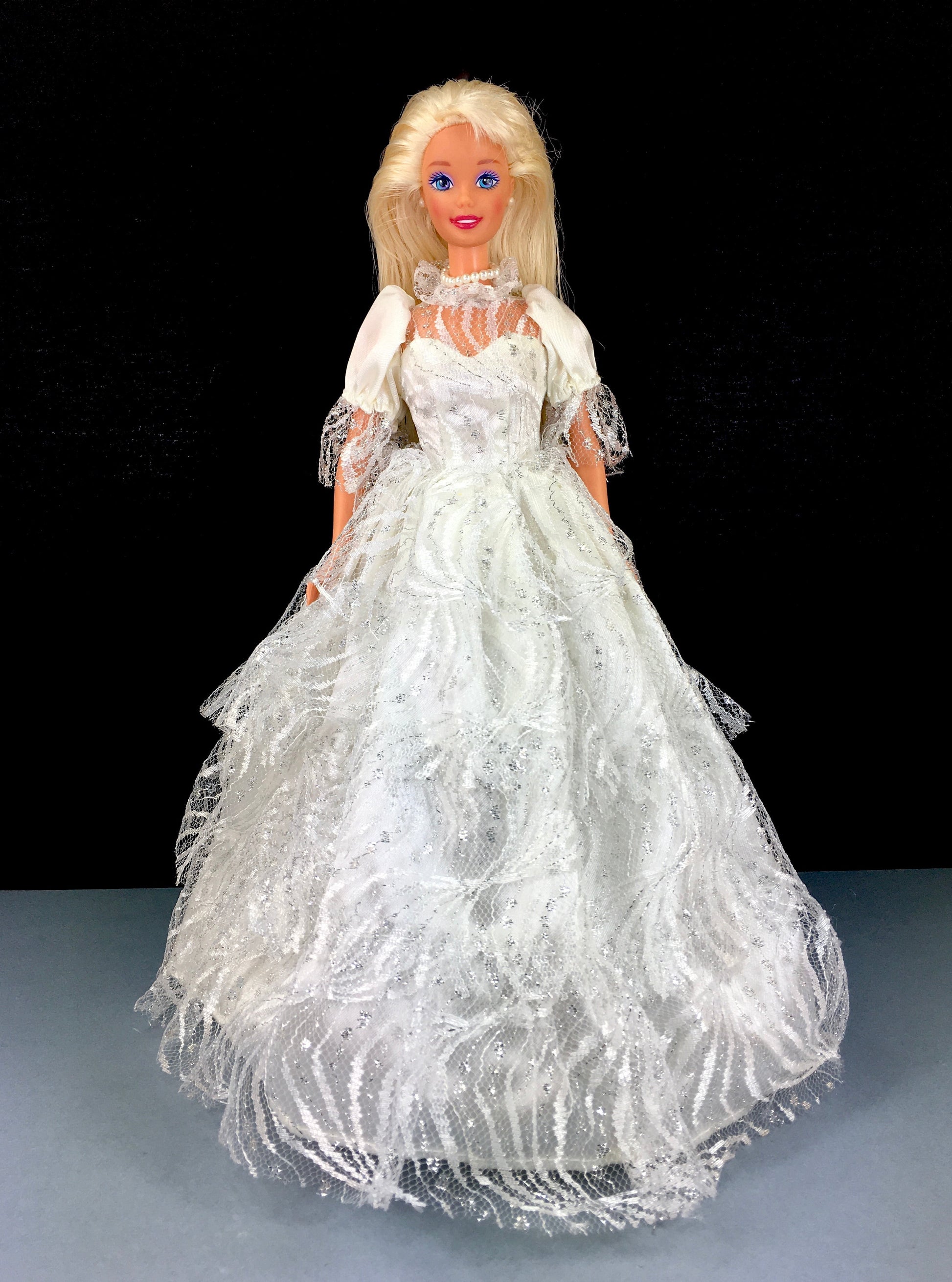 Vintage 1976 Blonde Hair Blue Eyes Barbie Doll White Lace Satin Dress Enchanted Styles Vintage 1976 Blonde Hair Blue Eyes Barbie Doll White Lace Satin Dress Enchanted Styles