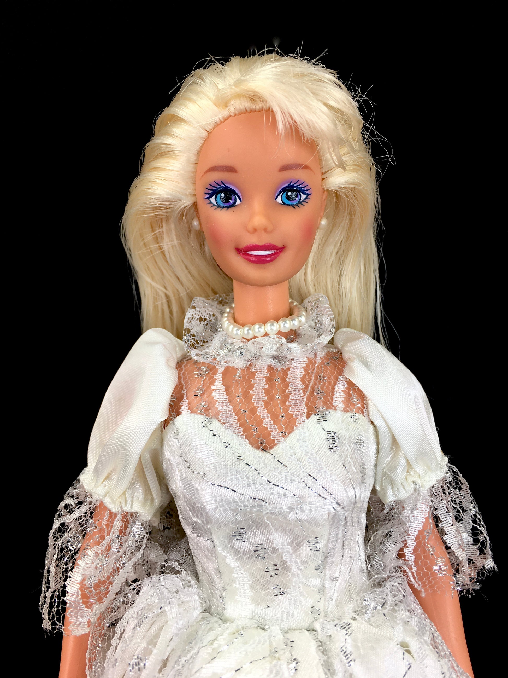 Vintage 1976 Blonde Hair Blue Eyes Barbie Doll White Lace Satin Dress – Enchanted Styles Vintage 1976 Blonde Hair Blue Eyes Barbie Doll White Lace Satin Dress – Enchanted Styles