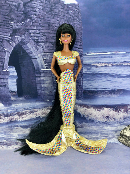 African American Mermaid Barbie Doll by Mattel Circa 1995