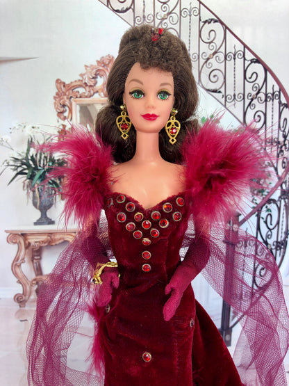 Barbie as Scarlett O'Hara “Gone With The Wind” Red Velvet Dress by Mattel Circa 1994