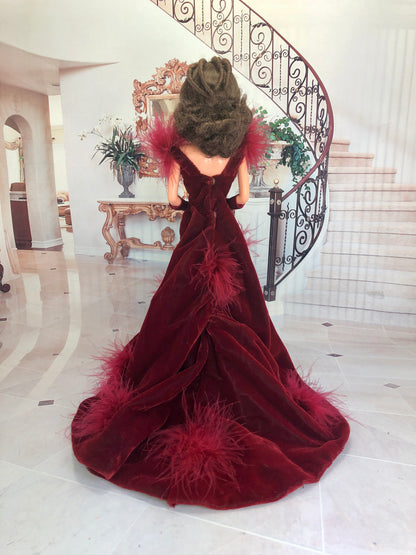 Barbie as Scarlett O'Hara “Gone With The Wind” Red Velvet Dress by Mat – Enchanted Styles Barbie as Scarlett O'Hara “Gone With The Wind” Red Velvet Dress by Mat – Enchanted Styles