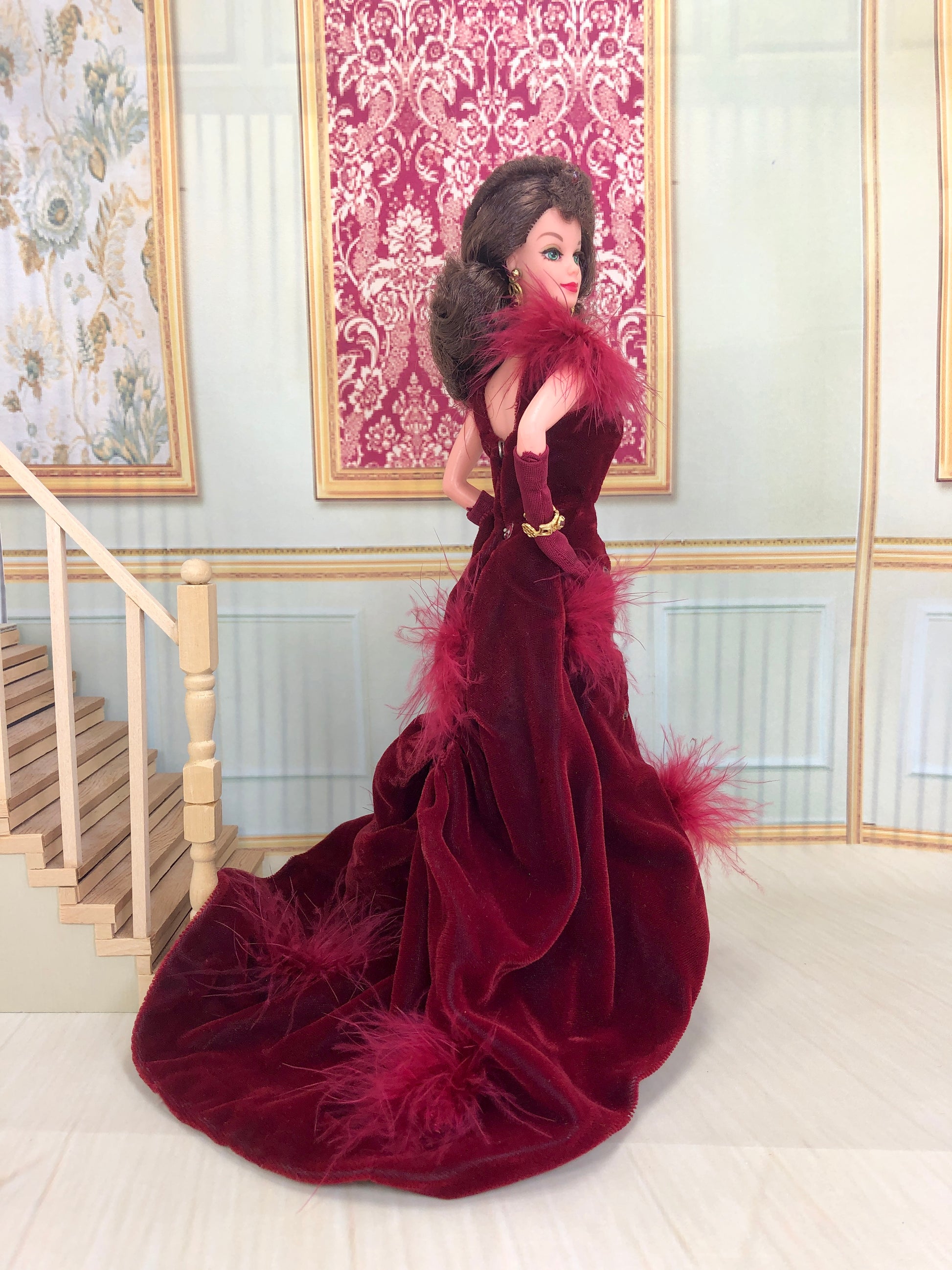 scarlett o'hara barbie red dress Barbie as Scarlett O'Hara “Gone With The Wind” Red Velvet Dress by Mat – Enchanted Styles